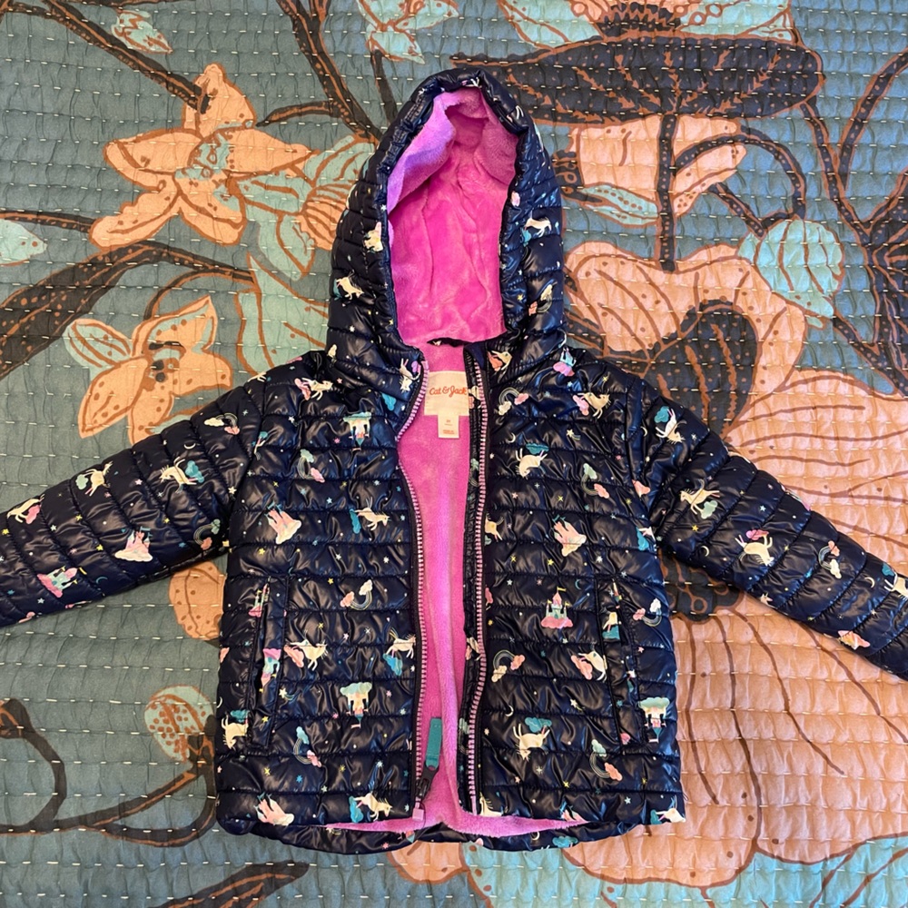 Cat and Jack Unicorn Puffer Jacket